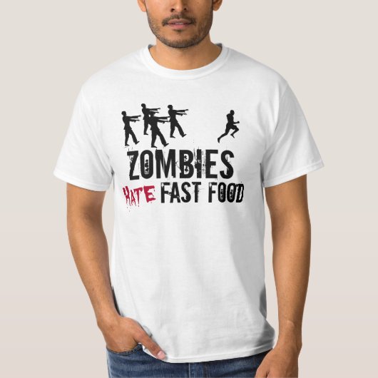 Die Zombies der Männer hassen Schnellimbiss-T - T-Shirt (Vorderseite)