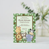 Die ZOO CREW Jungtiere Babydusche Postkarte (Stehend Vorderseite)