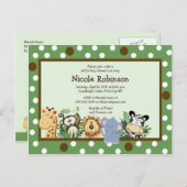 Die ZOO CREW Jungtiere Babydusche Postkarte (Vorne/Hinten)