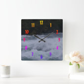 Die zornigen Gewässer der Niagara Quadratische Wanduhr (Zuhause)