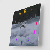 Die zornigen Gewässer der Niagara Quadratische Wanduhr (Winkel)