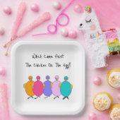 Die zuerst das Huhn oder das Ei Pappteller (Party)