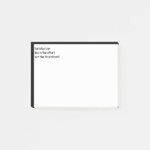 Die Zufriedenheit liegt in dem Bemühen, nicht zu e Post-it Klebezettel