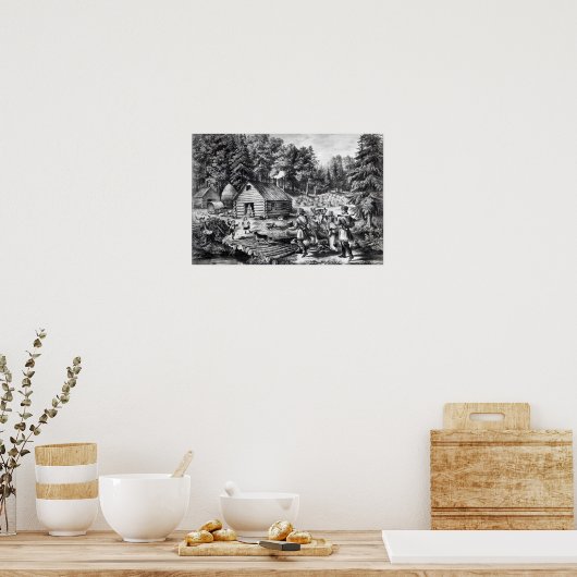 Die Zuhause des Pioniers an der Western-Grenze Poster (Küche)