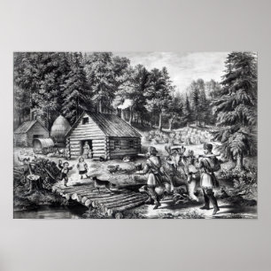 Die Zuhause des Pioniers an der Western-Grenze Poster