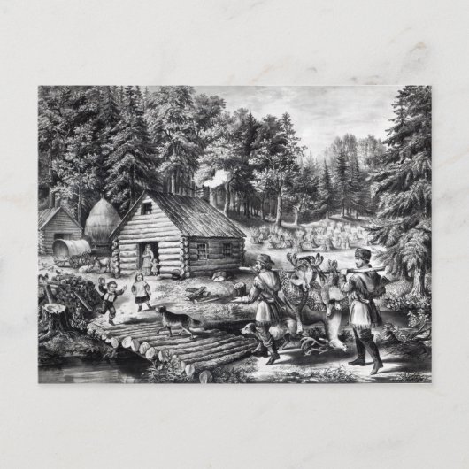 Die Zuhause des Pioniers an der Western-Grenze Postkarte (Vorderseite)