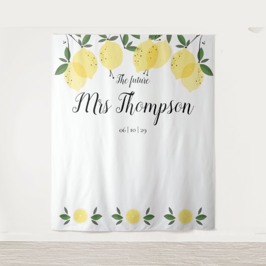 Die Zukunft Brautparty Lemons Foto Hintergrund Wandteppich (Vorderseite)