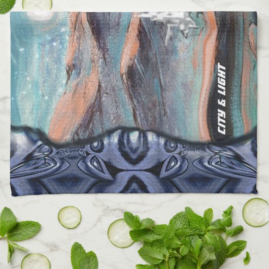 Die Zukunft der Stadt des Lichts Geschirrtuch (Gefaltet)