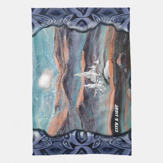 Die Zukunft der Stadt des Lichts Geschirrtuch (Vertikal)