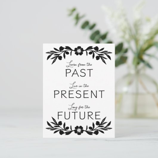 Die Zukunft der Vergangenheit Postkarte (Stehend Vorderseite)