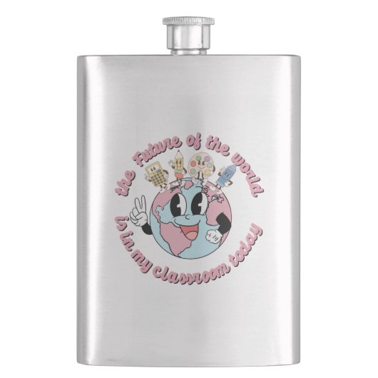 Die Zukunft der Welt ist in meiner Klasse Flachmann (Vorderseite)