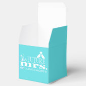 Die Zukunft Frau Aqua Blue Zickzack Brautparty Geschenkschachtel (Geöffnet)