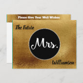 Die Zukunft Frau Brautparty wünscht sich Rat Einladungspostkarte (Vorne/Hinten)