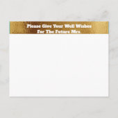 Die Zukunft Frau Brautparty wünscht sich Rat Einladungspostkarte (Rückseite)