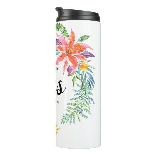 Die Zukunft Frau Calligraphy Tropical Blume Thermosbecher (Nach rechts gedreht)