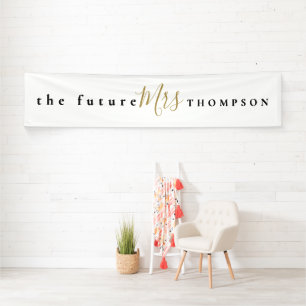 Die Zukunft Frau Name Black Gold Script White Banner