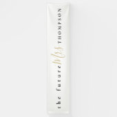 Die Zukunft Frau Name Black Gold Script White Banner (Vertikal)
