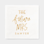Die Zukunft Frau Personalisierte Verlobung Servietten Mit Folie (Vorderseite)
