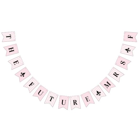 Die Zukunft Frau Pink Stripes französisches Brautp Wimpelkette (Alle)