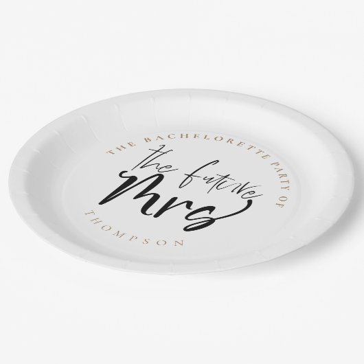 Die Zukunft Frau Verheiratet Name Script Bachelore Pappteller (Schrägansicht)