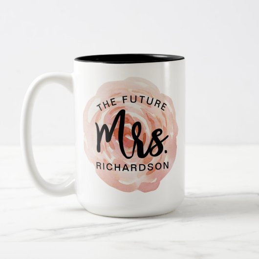 Die Zukunft Frau Watercolor Floral Tasse (Links)