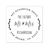 Die Zukunft Herr & Frau | Rustikale handgezeichnet Permastempel (Design)