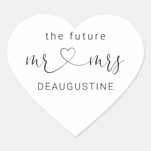 Die Zukunft Herr und Frau Heart Wedding Sticker (Vorderseite)