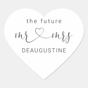 Die Zukunft Herr und Frau Heart Wedding Sticker