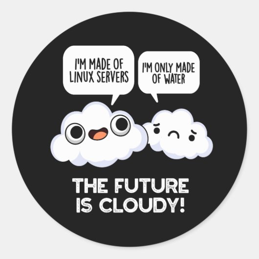 Die Zukunft ist bewölkt Wetter Computer puppen dun Runder Aufkleber (Vorderseite)
