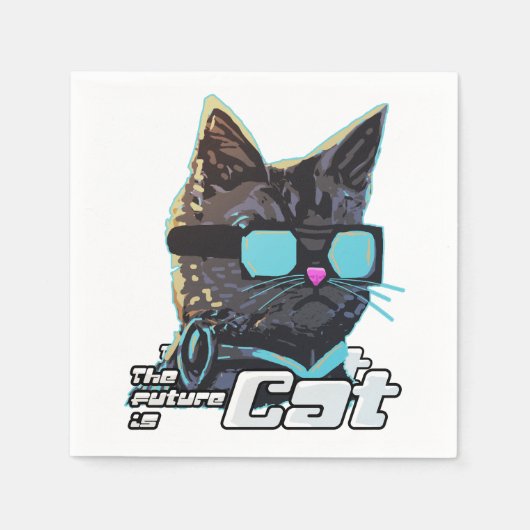 Die Zukunft ist Cat Serviette (Vorderseite)