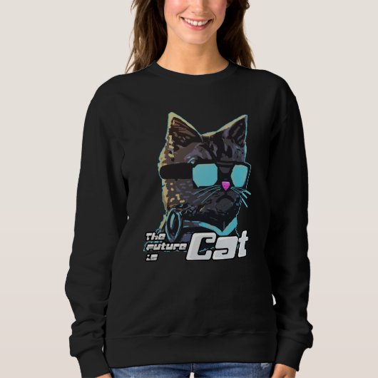 Die Zukunft ist Cat Sweatshirt (Vorderseite)