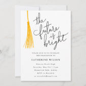 Die Zukunft ist das Foto einer hellgelben Graduier Einladung (Vorderseite)
