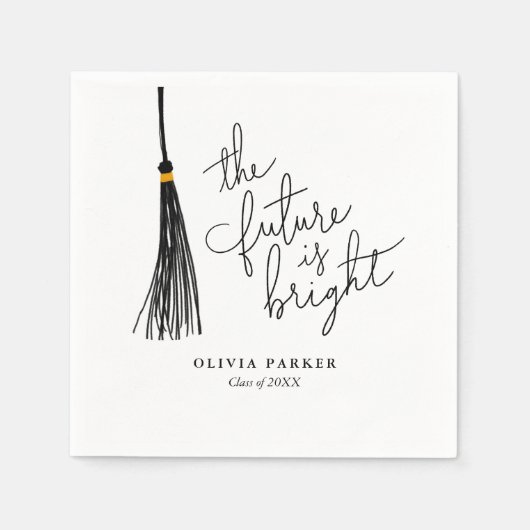 Die Zukunft ist der helle Abschluss Black Tassel Serviette (Vorderseite)