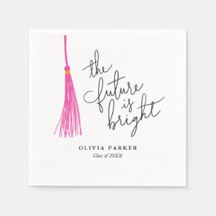 Die Zukunft ist der helle Abschluss Pink Tassel Serviette