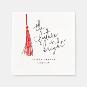 Die Zukunft ist der helle Abschluss Red Tassel Serviette