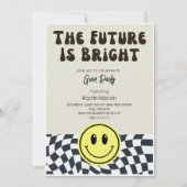 Die Zukunft ist die Bright Retro-Abschlussfeier Einladung (Vorderseite)