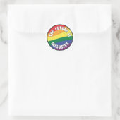 Die Zukunft ist ein inklusives LGBT-Flag Runder Aufkleber (Tasche)