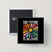Die Zukunft ist ein integratives Recht auf Rainbow Button (Vorne & Hinten)