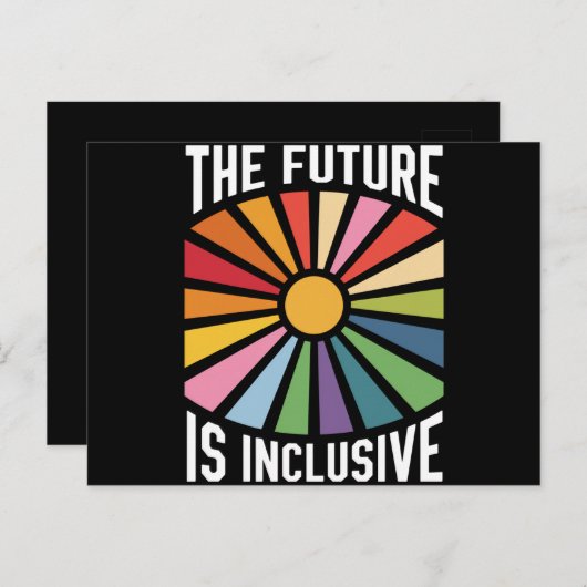 Die Zukunft ist ein integratives Recht auf Rainbow Postkarte (Vorne/Hinten)