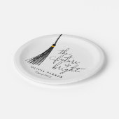 Die Zukunft ist ein leuchtendes Grad Party Black T Pappteller (Schrägansicht)