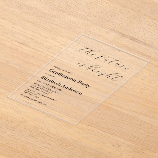 Die Zukunft ist ein Minimalistischer Script-Abschl Acryleinladungen (Ablage )