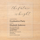 Die Zukunft ist ein Minimalistischer Script-Abschl Acryleinladungen (Vorderseite)