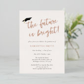 Die Zukunft ist eine helle Gold-Script-Graduierung Folieneinladung (Stehend vorne)