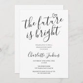 Die Zukunft ist eine helle Script-Herz-Graduierung Einladung (Vorne/Hinten)