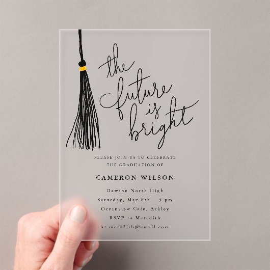 Die Zukunft ist eine schöne Black Tassel Graduieru Acryleinladungen (Insitu (Handheld))