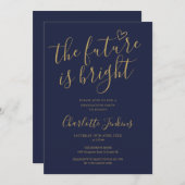 Die Zukunft ist eine schöne Gold-Script-Graduierun Einladung (Vorne/Hinten)