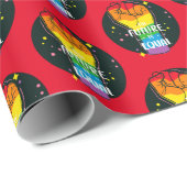 Die Zukunft ist gleich hoch Geschenkpapier (Rolleneckpunkt)