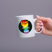 Die Zukunft ist gleich hoch Kaffeetasse