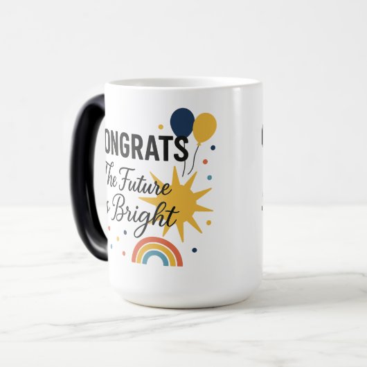 Die Zukunft ist hell - Glückwünsche erhitzen Tasse (Vorderseite Links)