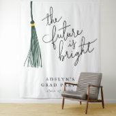 Die Zukunft ist hell grüner Tassel modern Wandteppich (Beispiel)